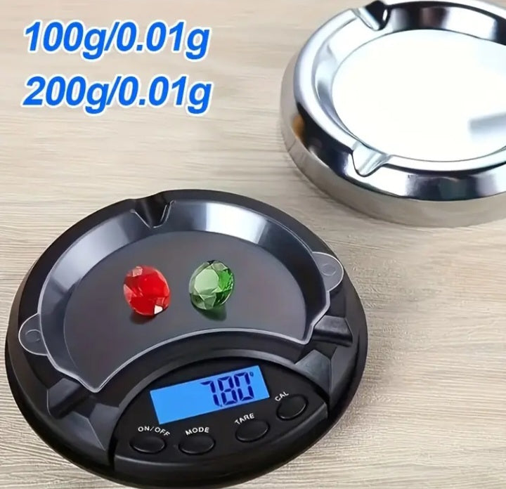 ⚖️ Balanza Digital Secreto Cenicero 200g/0,01g – Alta Precisión para Joyas y Piedras Preciosas