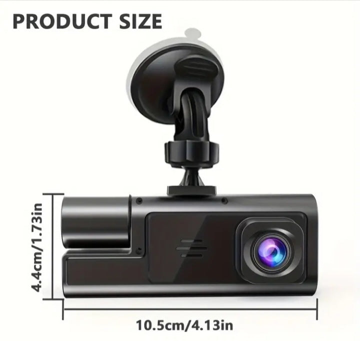 Cámara Doble Lente 1080P 🚗🎥 – Visión Nocturna, G-Sensor, Grabación en Bucle, Monitoreo 24/7 y Rotación 360°